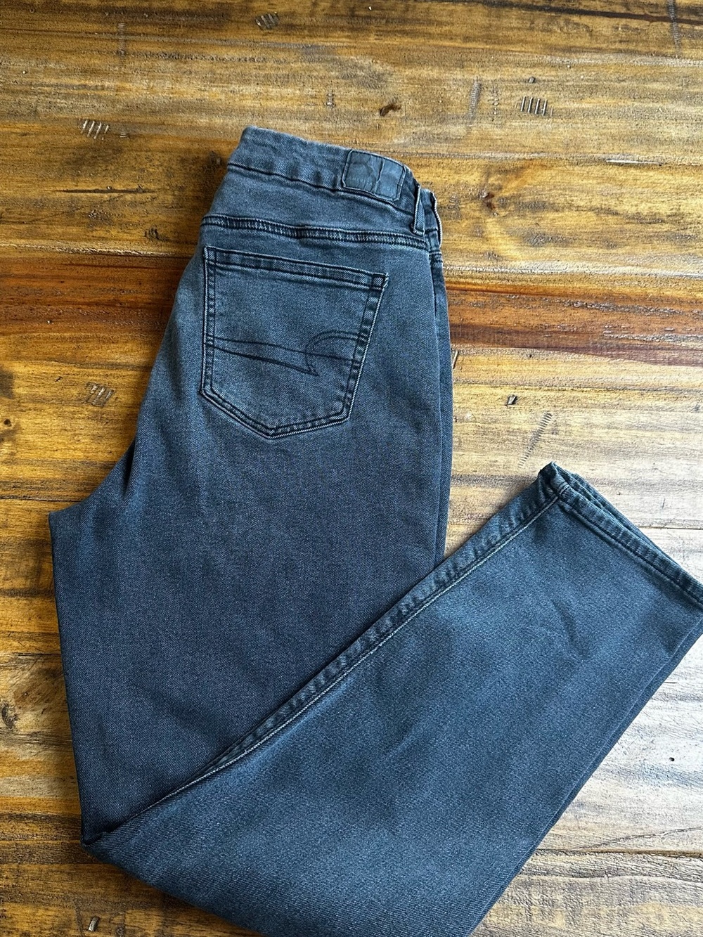 American Age Women's High-Rise Straight Jeans — Charcoal Gray